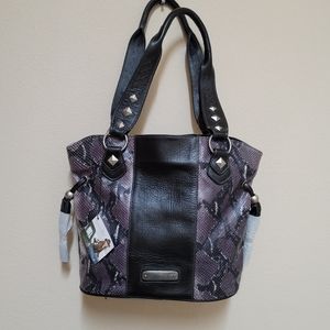 American West- Genuine Leather Snakeskin Handbag